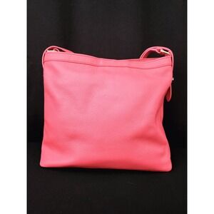 Talbots Hot Pink Pebbled Leather Crossbody Bag Hobo Shoulder Purse Gold Hardware